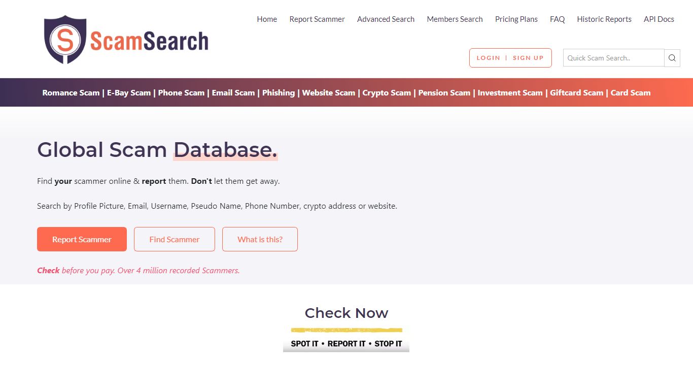Global Scammer Database - Catch a Scammer